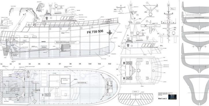 Bouwplan van een Hektrawler, Hobby en Vrije tijd, Modelbouw | Boten en Schepen, Nieuw, Verzenden