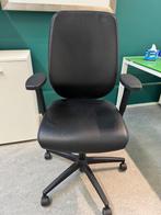 Zwarte leren bureaufauteuil, Ophalen, Zo goed als nieuw, Leer