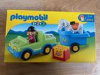 Playmobil 1.2.3 Wagen met paardentrailer – 6958, Ophalen of Verzenden, Gebruikt, Complete set
