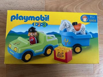 Playmobil 1.2.3 Wagen met paardentrailer – 6958 beschikbaar voor biedingen
