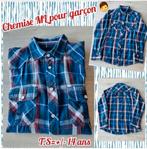 Chemise ML pour garçon -bleu-T.S, Kinderen en Baby's, Kinderkleding | Maat 164, Ophalen of Verzenden, Gebruikt, Jongen, Shirt of Longsleeve