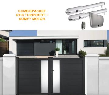 COMBIEPAKKET draaipoort aluminium OTIS + Somfy motor beschikbaar voor biedingen