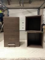 Moderne wandkasten / ophangkasten - set van 3 (donker hout), Huis en Inrichting, Ophalen, Zo goed als nieuw