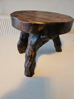 Organische brutalistische houten kruk uit de jaren 70, Antiek en Kunst, Ophalen of Verzenden