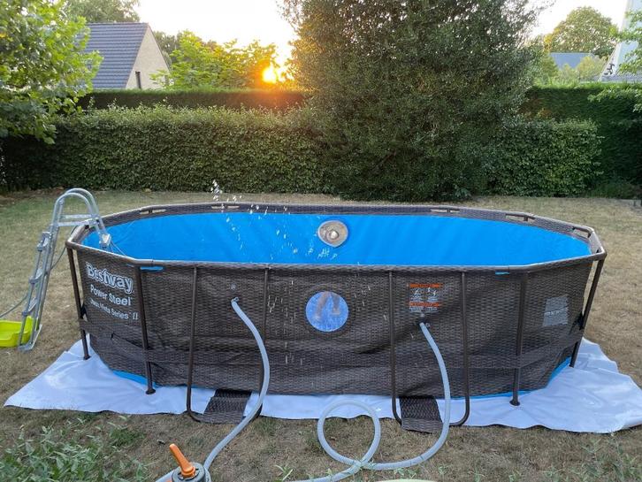 Zwembad, Tuin en Terras, Zwembaden, Zo goed als nieuw, Opzetzwembad, 80 tot 120 cm, 400 cm of meer, 200 tot 300 cm, Rechthoekig
