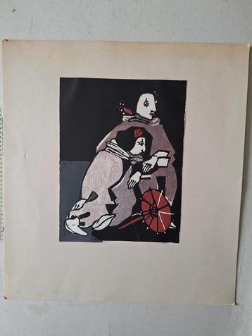 Hout- of linosnede Neeltje G.M. Stork "Twee geisha's 1967 beschikbaar voor biedingen