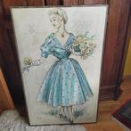 Antiek kader modiste mode kledij Belle Epoque Brocante Kunst, Ophalen