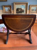 Vintage bijzettafeltje inklapbaar, Huis en Inrichting, Gebruikt, 75 cm of meer, Ovaal, Hout