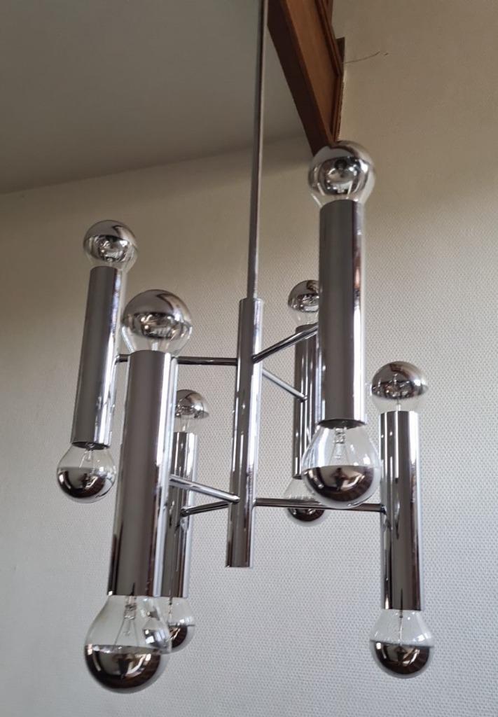 Hanglamp Gaetano Sciolari, Maison Boulanger, 60/70s, 12 E24, Antiek en Kunst, Antiek | Verlichting, Ophalen of Verzenden
