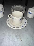 5 tasses et sous tasses Oxford blanche et bleu, Maison & Meubles, Enlèvement ou Envoi, Neuf, Tasse(s) et/ou soucoupe(s)