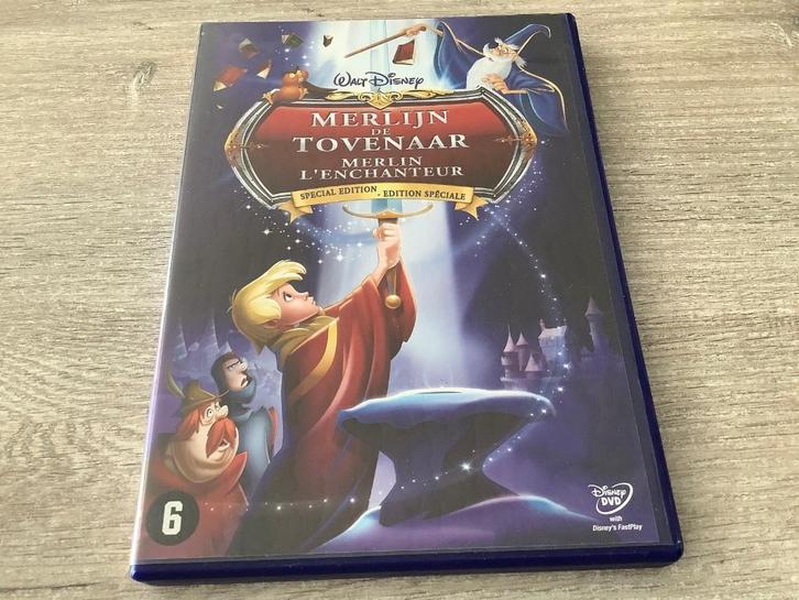Walt Disney Merlijn de tovenaar DVD, Cd's en Dvd's, Dvd's | Tekenfilms en Animatie, Zo goed als nieuw, Europees, Tekenfilm, Vanaf 6 jaar