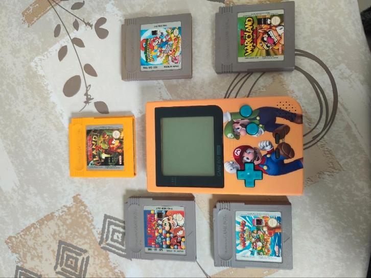 Game Boy Pocket Mario & Luigi Edition met games, Games en Spelcomputers, Games | Nintendo Game Boy, Zo goed als nieuw, Ophalen of Verzenden