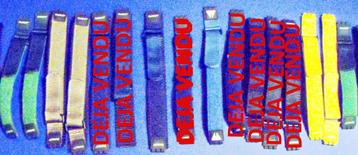 Bracelet textile (tissu/velcro) Swatch original, 17 ou 19 mm, Enlèvement ou Envoi, Neuf, Autres couleurs, Synthétique ou Plastique