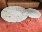 Twee bijhorende ronde salontafels, Maison & Meubles, Tables | Tables de salon, Modern, Rond, 50 à 100 cm, Enlèvement