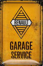 Renault Garage Service  Metalen wandbord in reliëf (20 x 30), Ophalen of Verzenden, Nieuw, Reclamebord