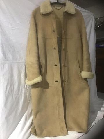 Lange lichtbruine mouton retourné, Kleding | Dames, Ophalen, Gedragen, Maat 42/44 (L)