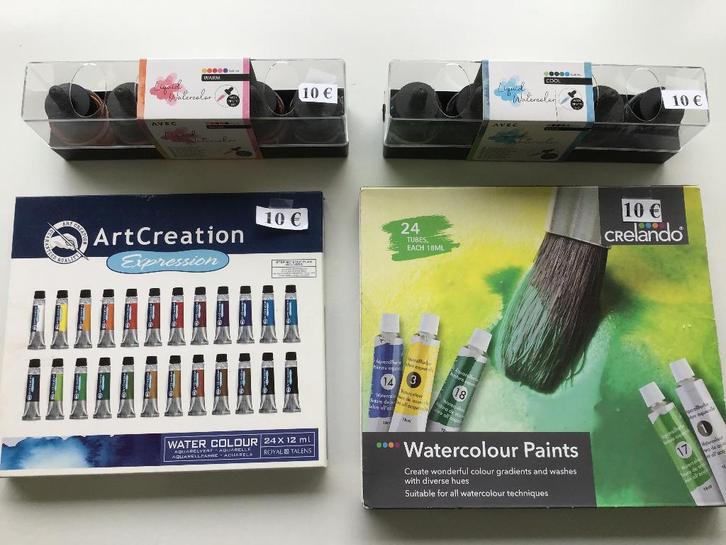 4 nieuwe setjes met water verf, Hobby en Vrije tijd, Schilderen, Zo goed als nieuw, Ophalen of Verzenden