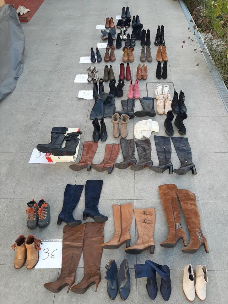 46 x dameslaarzen 5€/paar of 125€ voor alles, Kleding | Dames, Schoenen, Gedragen, Ophalen of Verzenden