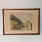 Juliaan Severin (1888-1975) - aquarel - Op de boerderij, Antiek en Kunst, Ophalen of Verzenden