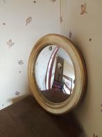 Miroir rond doré et bombé, Maison & Meubles, Comme neuf, Rond, Moins de 50 cm, Enlèvement