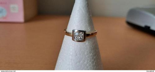 18K tweekleurige gouden ring met diamant 18K tweekleurige go, Handtassen en Accessoires, Ringen, Nieuw, Dame of Heer, 17 tot 18