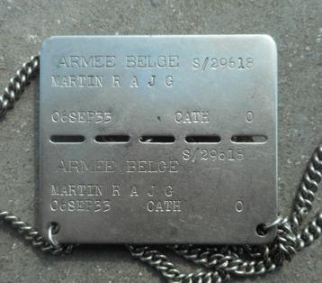 BELGIQUE: ARMEE BELGE / PLAQUE D'IDENTIFICATION RSM CI N°1 beschikbaar voor biedingen