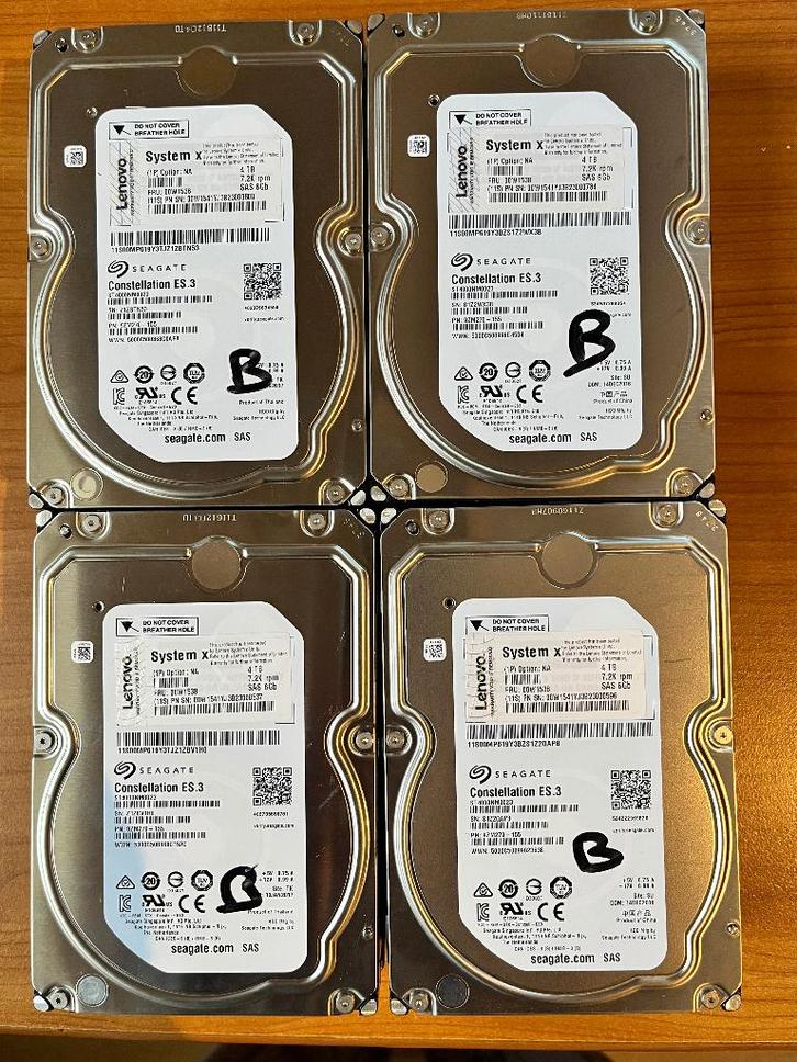 8 x HDD 4 TB SEAGATE Constellation ES.3 SAS, Informatique & Logiciels, Disques durs, Utilisé, Serveur, Interne, SAS, Enlèvement