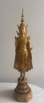 Antiek verguld bronzen boedha h68 cm, Maison & Meubles, Accessoires pour la Maison | Statues de Bouddha, Comme neuf, Enlèvement ou Envoi