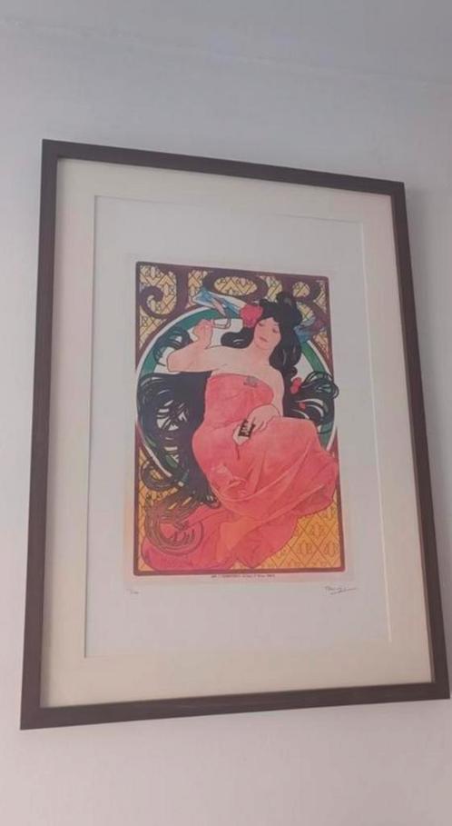 Originele lithografie Alfonse Mucha genummerd 50x70 cm, Antiek en Kunst, Kunst | Litho's en Zeefdrukken, Ophalen of Verzenden