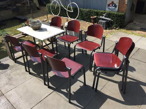 Partij multifunctionele , stapelbare stoelen Marko, Huis en Inrichting, Stoelen, Gebruikt, Vijf, Zes of meer stoelen, Hout, Metaal