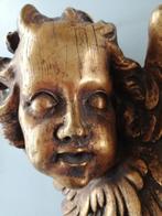 Antieke engel, puti, wandbeeld gips goud, Antiek en Kunst, Antiek | Religieuze voorwerpen, Ophalen of Verzenden