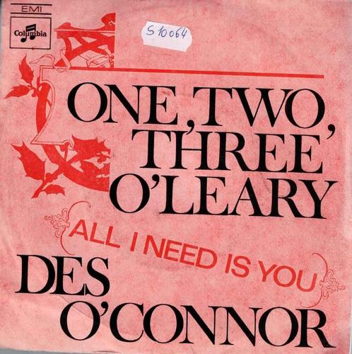Vinyl, 7"    -    Des O'Connor – One, Two, Three O'Leary, Cd's en Dvd's, Vinyl | Overige Vinyl, Overige formaten, Ophalen of Verzenden