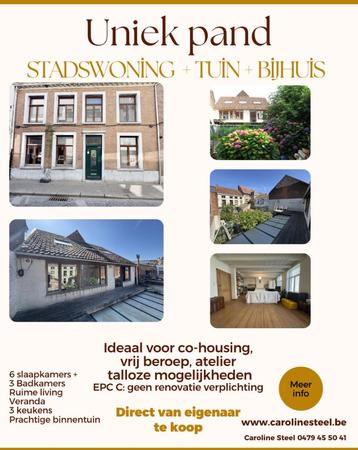 Prachtige stadswoning, 2 gebouwen, rustige zuidgerichte tuin beschikbaar voor biedingen