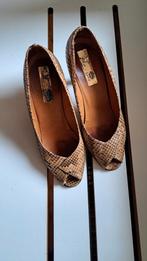Vintage peeptoe Echt slangenleer, Ophalen of Verzenden