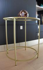 Rond goudkleurig bijzet- of salontafeltje NIEUW!!!, Maison & Meubles, Tables | Tables d'appoint, 45 à 60 cm, Modern tijdloos, Rond