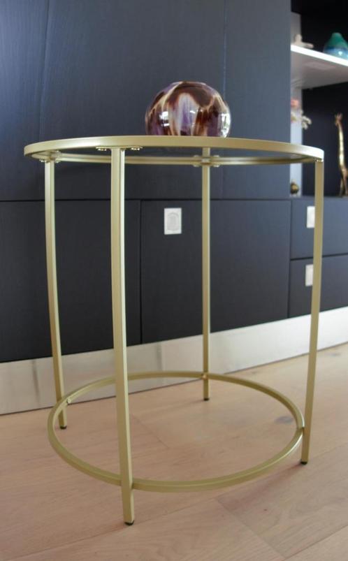 Rond goudkleurig bijzet- of salontafeltje NIEUW!!!, Maison & Meubles, Tables | Tables d'appoint, Neuf, Rond, 45 à 60 cm, Moins de 55 cm