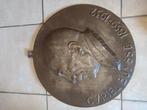 Grande plaque en bronze signée cyriel buysse, Antiquités & Art, Bronze