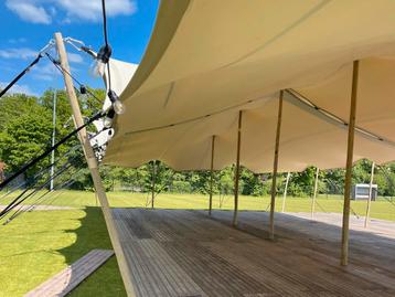 Stretchtent 10x10m + 100m2 Planché vloer beschikbaar voor biedingen