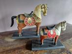 Antieke paar gesneden houten tangpaarden 19e eeuws, Antiek en Kunst, Ophalen of Verzenden