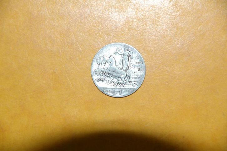ITALIA : ZILVEREN LIRE 1909, Postzegels en Munten, Munten | Europa | Niet-Euromunten, Losse munt, Italië, Zilver, Verzenden