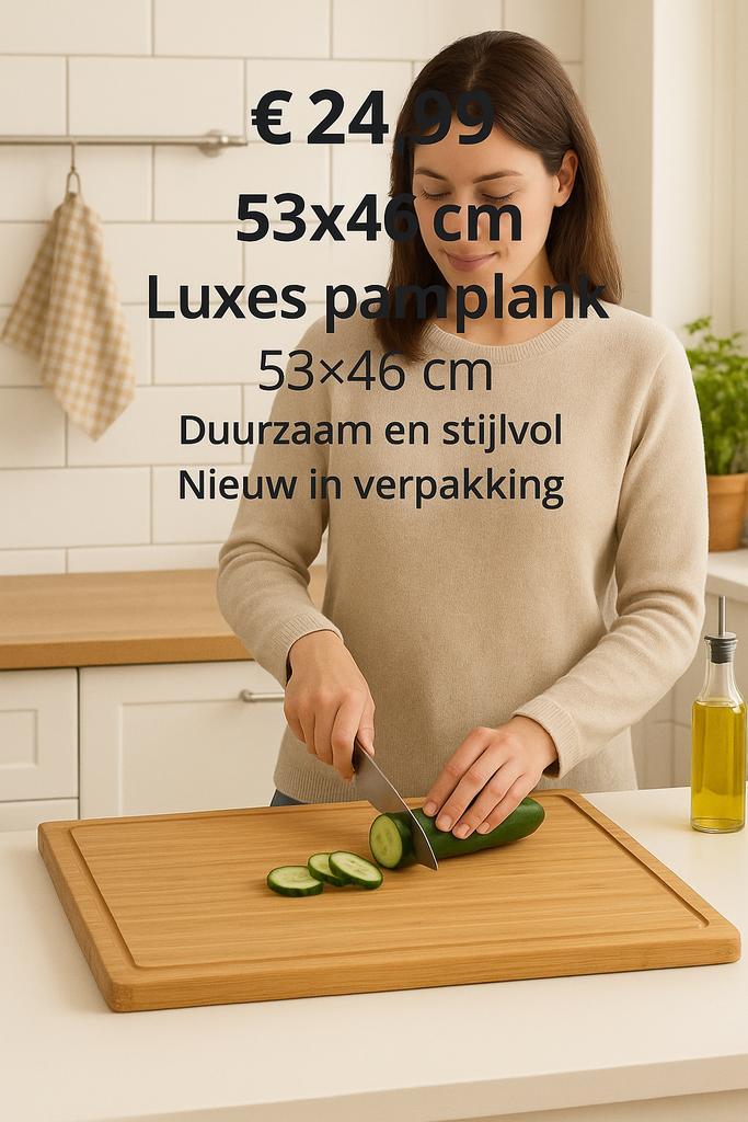 Luxe Bamboe Snijplank 5346 cm – Duurzaam & Stijlvol, Huis en Inrichting, Keuken | Keukenbenodigdheden, Nieuw, Ophalen of Verzenden
