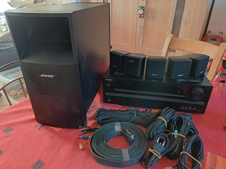 Home cinema Bose + surround versterker Onkyo, Audio, Tv en Foto, Home Cinema-sets, Gebruikt, Overige spelers, 5.1-systeem, 70 watt of meer