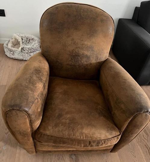 Bruine zetel, Huis en Inrichting, Fauteuils, Zo goed als nieuw, Ophalen