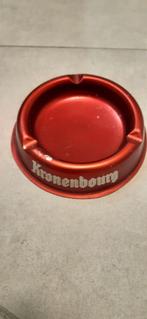 asbak Kronenbourg metaal blik rood 14cm, Ophalen of Verzenden, Asbak