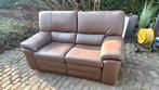 bruin lederen zetel bank met 1 relax functie, Ophalen, Gebruikt