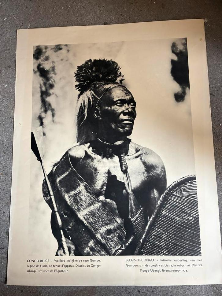 Oude fotoposter Gombe Lisala, Verzamelen, Foto's en Prenten, Gebruikt, Ophalen of Verzenden