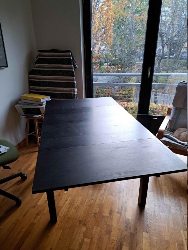 Table en bois noire extensible 90/130/170 x 90, Maison & Meubles, Tables | Tables à manger, Comme neuf, 50 à 100 cm, 100 à 150 cm