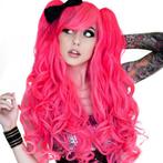 Fel roze mix lolita krullen pruik met staarten op klem, Perruque ou Extension de cheveux, Envoi, Neuf