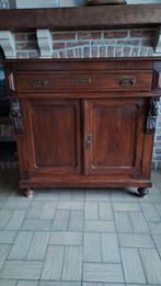 Antiek dressoir kastje met leeuwekoppen, Huis en Inrichting, Ophalen of Verzenden, Zo goed als nieuw, Eikenhout, Met deur(en)