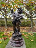 Bronzen kind met eend aan spotprijs op marmer ook andere!!!, Antiek en Kunst, Ophalen of Verzenden, Brons